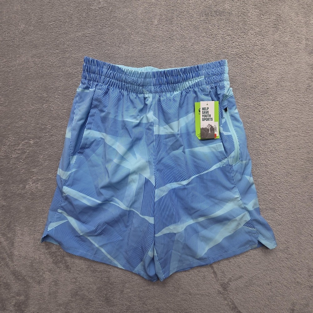 DSG Shorts Mens Medium Blue Striped Athletic Woven Elastic Pockets 8in